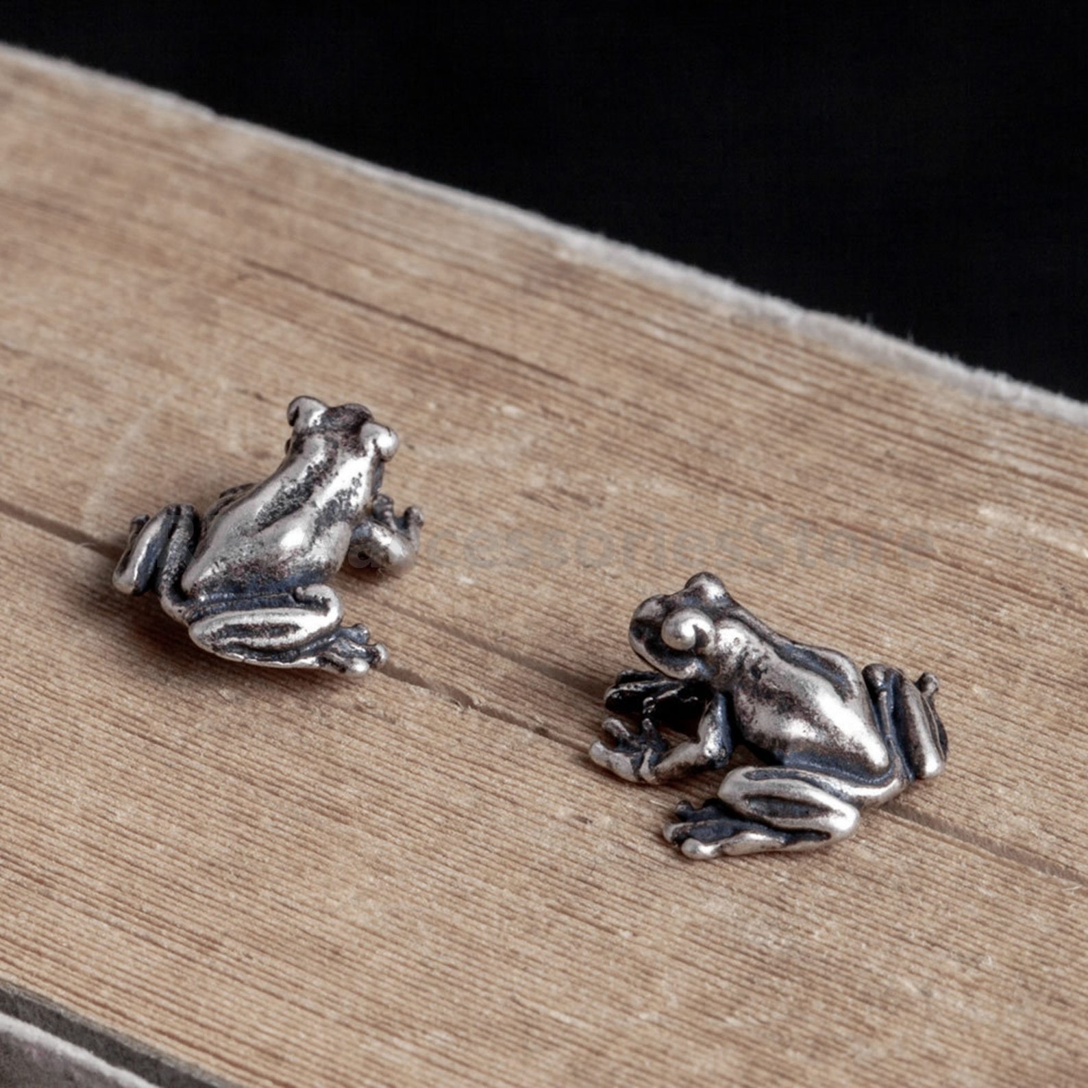 Sterling Silver Frog Stud Earrings Frog Ear Post Frog Ear Etsy