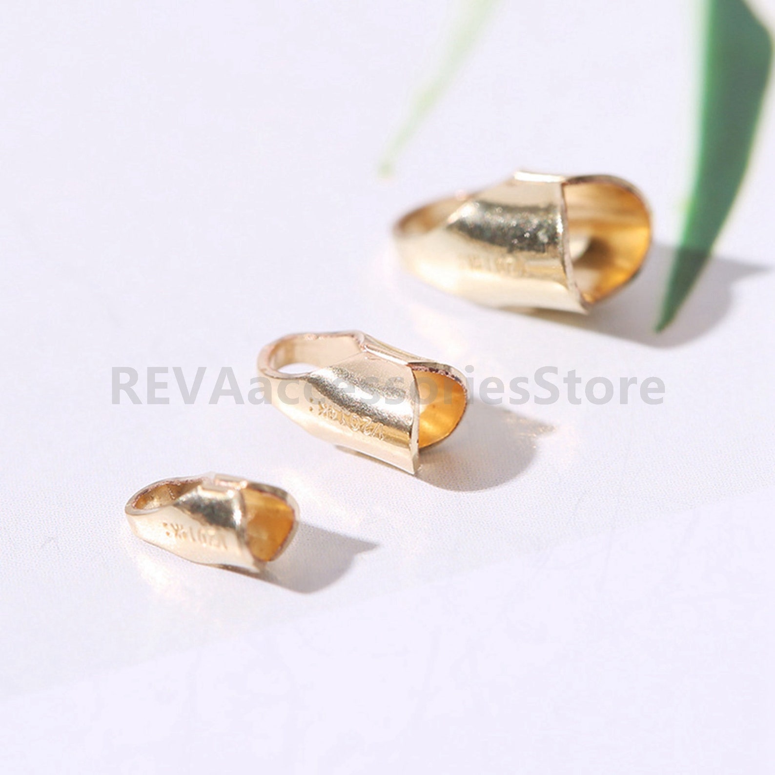 14K Gold Filled End Caps Gold Filled Beading Chain End Cap Etsy