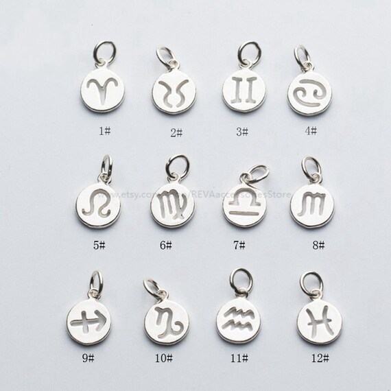 Sterling Silver zodiac charm 925 silver zodiac Pendants Etsy
