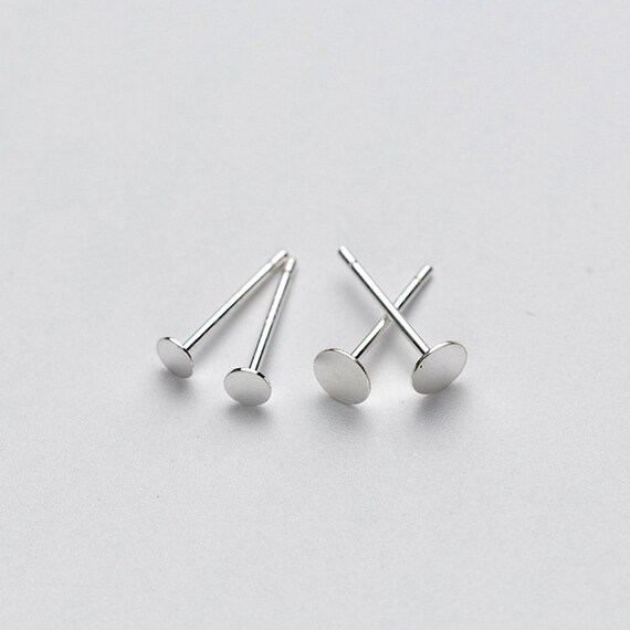 Hypoallergenic Surgical Steel USA Made 40 pieces Earring Studs 8mm Glue Pad