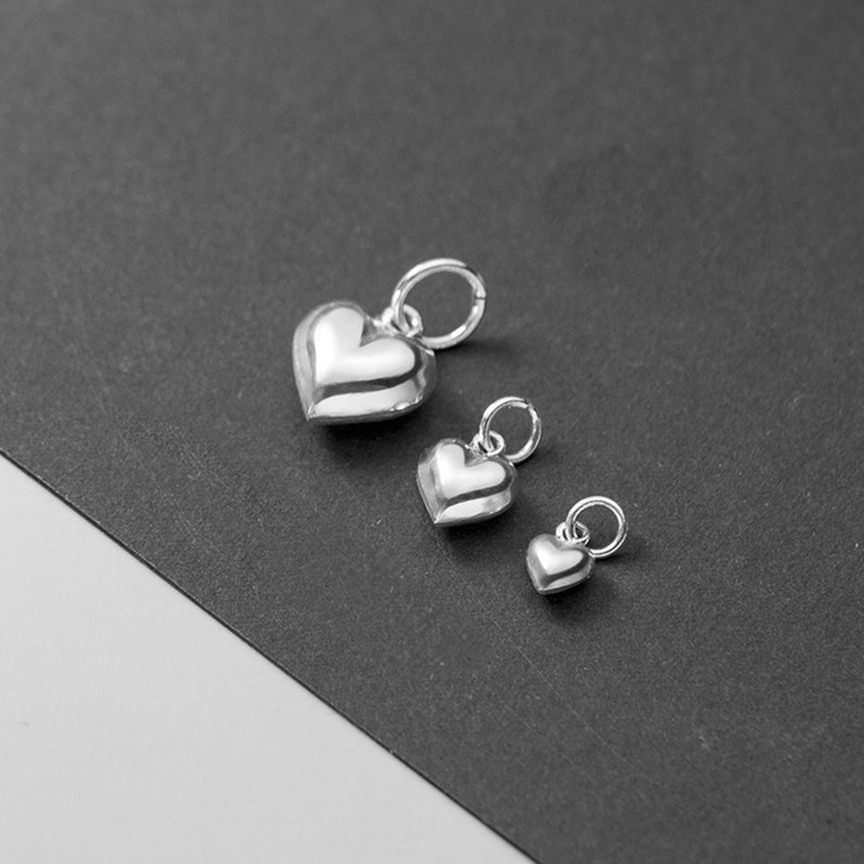1100pcs Sterling Silver Heart Charm Pendant Bracelet Charm Etsy