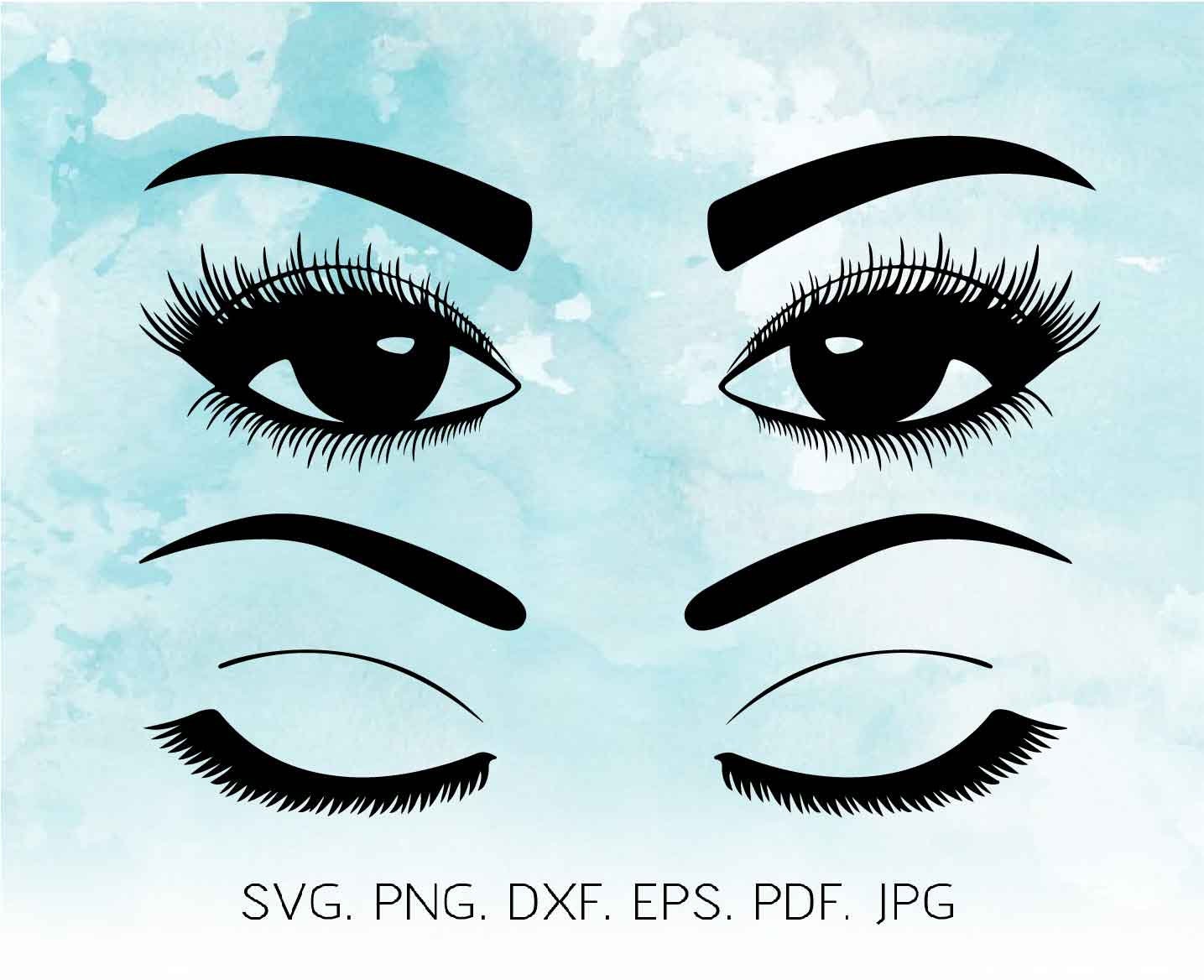 Download Eyelashes Svg Silhouette Eyebrows Svg Woman Eyelashes Svg | Etsy