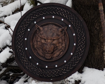 Wikinger Schild,Wolf Schild,Wikinger Wanddekor,Holz Wandkunst,Handgefertigte Wohnkultur,Vatertagsgeschenk für Ihn,Handgefertigtes Geschenk für Ihn,Wandbehänge