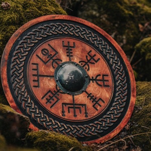 Viking Shield Vegvisir, Viking Wall Decor,Wood Wall Art,Handmade Home Decor,Fathers Day Gift For Him,Handmade Gift for Him,Wall Hangings