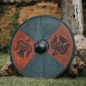Viking Shield,Odin's Ravens,Viking Wall Decor,Wood Wall Art,Handmade Home Decor,Fathers Day Gift For Him,Handmade Gift for Him,Wall Hangings image 1