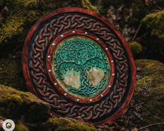 Yggdrasil Viking Shield: Wood Viking Wall Art Decor
