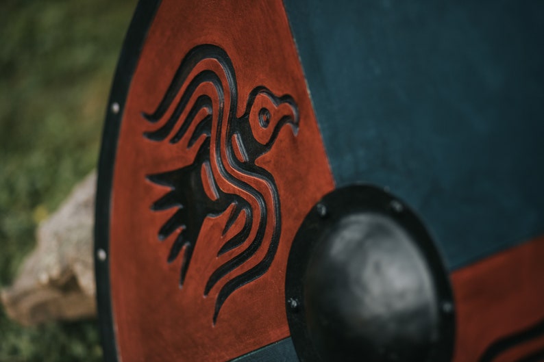 Viking Shield,Odin's Ravens,Viking Wall Decor,Wood Wall Art,Handmade Home Decor,Fathers Day Gift For Him,Handmade Gift for Him,Wall Hangings image 2