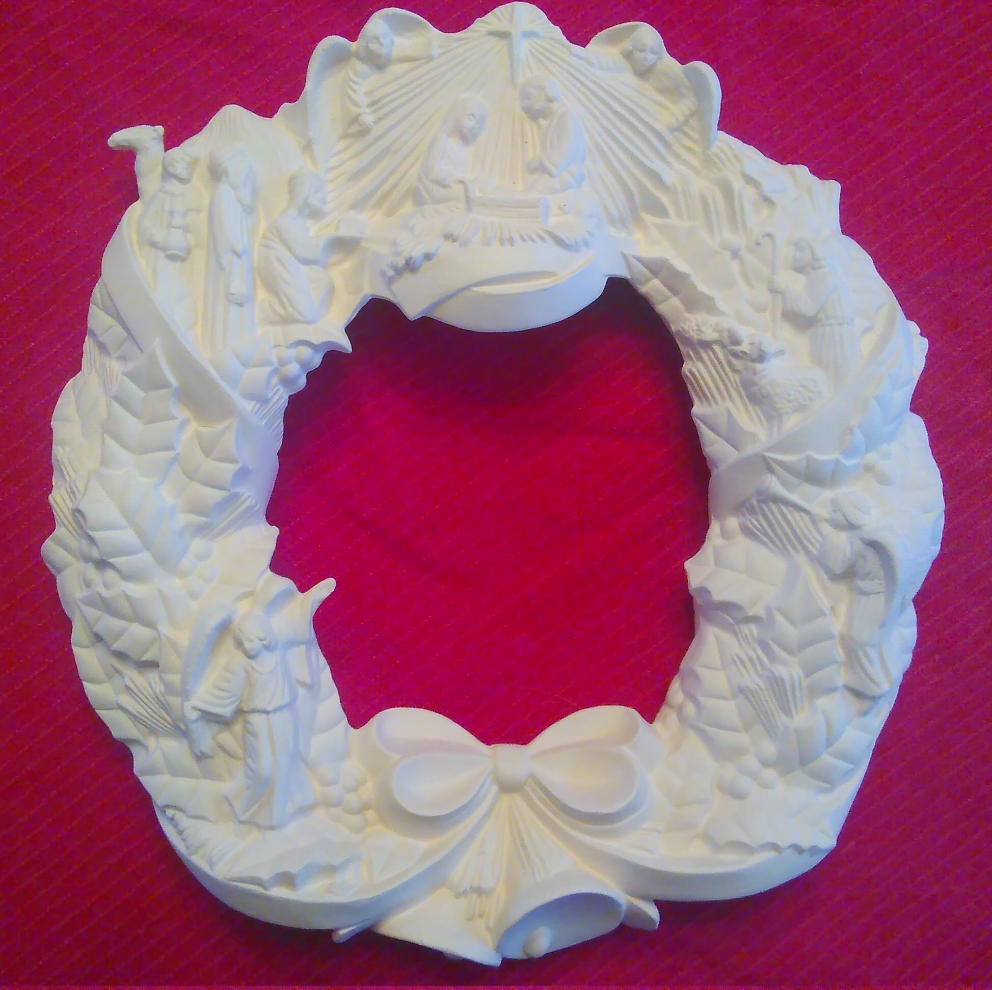Christmas Wreath Ceramic Bisque Ready to Paint Etsy