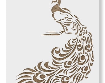 Reusable Plastic Paper 6 itches Peacock Stencil for Painting T-shirts Pillow Covers Bed Sheets Bags Tiles Wall Furniture Scrap Book and More