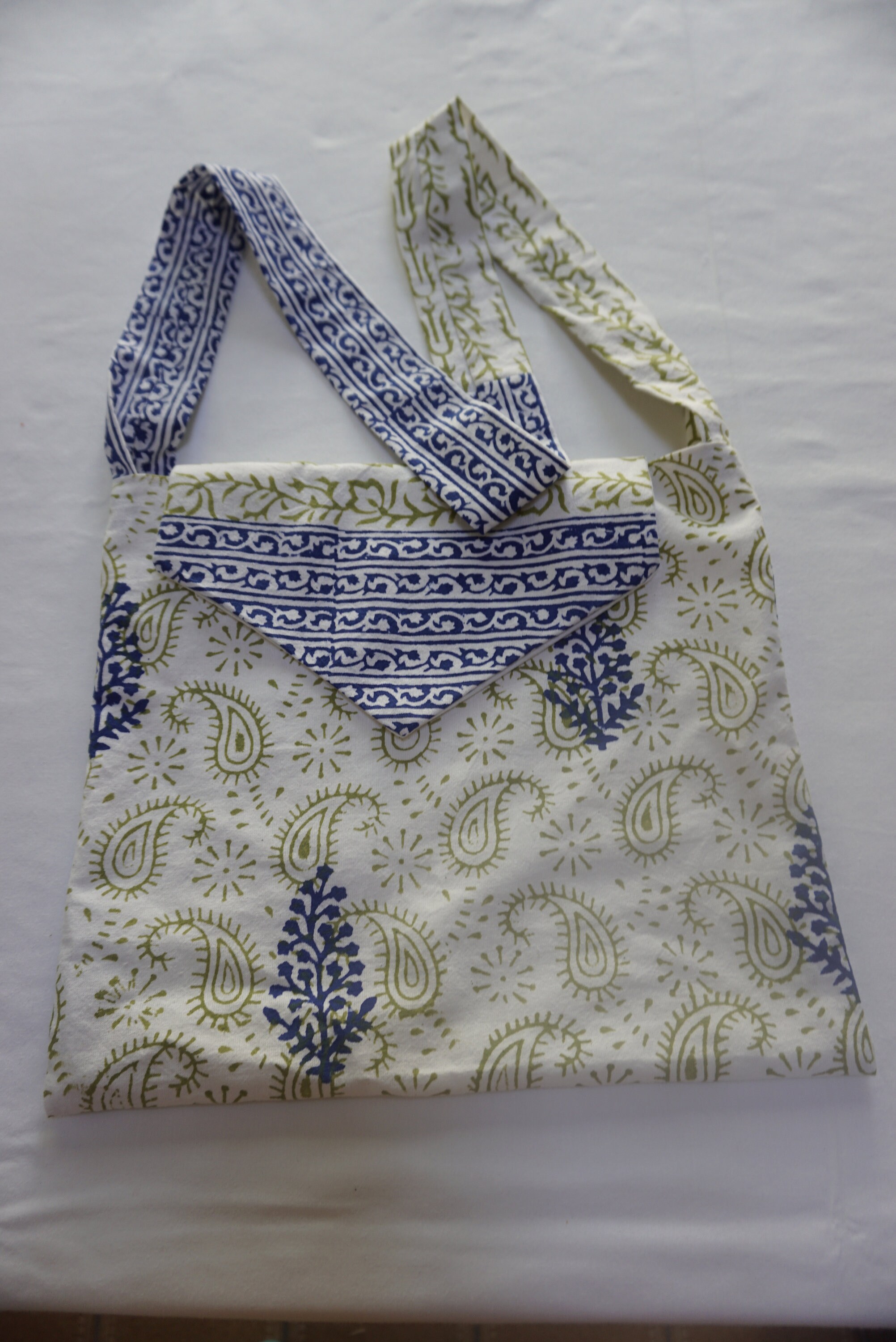 Cotton Cross Body Bag Shoulder Hand Block Printed on Cotton