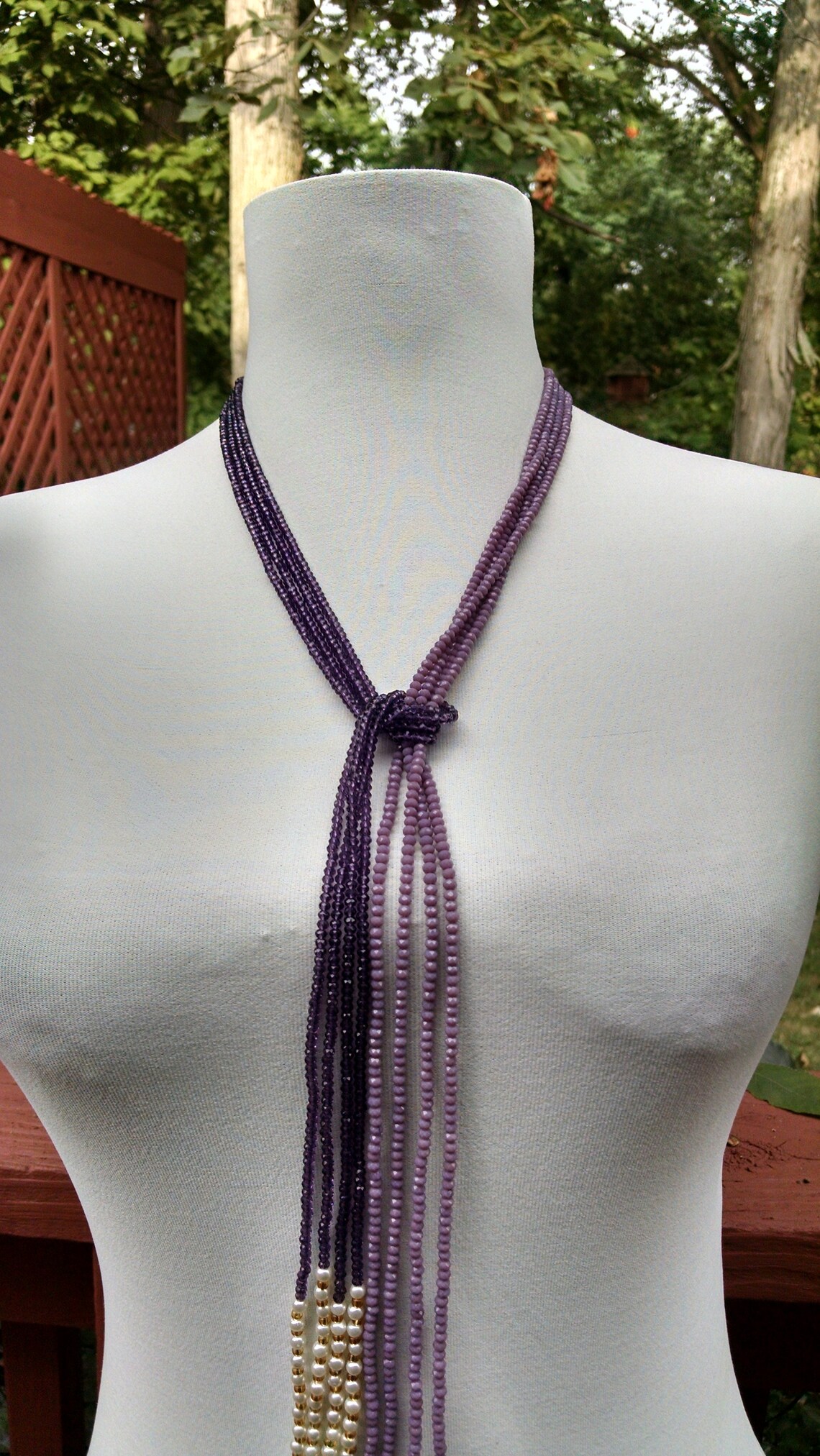 Jewelry Scarf Necklace Beads Scarf Necklace Multi Strand Etsy
