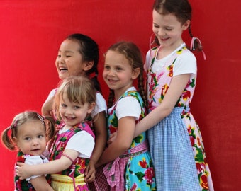 Kinder Dirndl Kleid Wiesn Oktoberfest Gr 122 Rot