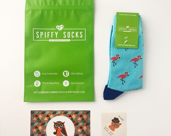 Bamboo Fiber Socks - Eco Friendly Spiffy Socks - Flamingo Beach