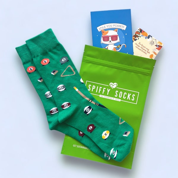 Bamboo Fiber Socks - Eco Friendly Spiffy Socks - Green Billiards Pool Shark