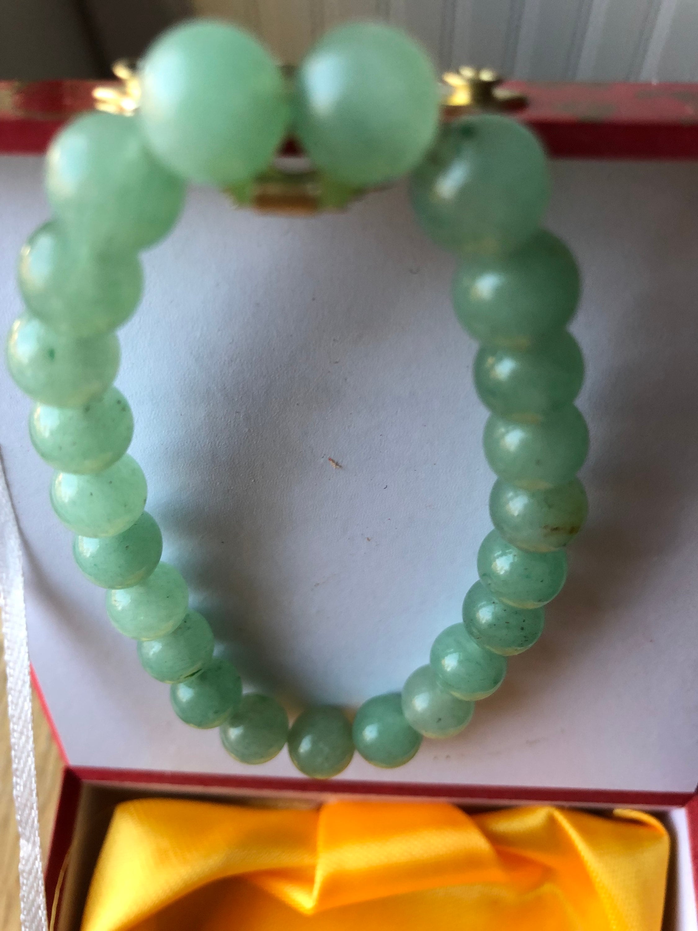 Green Jade Artisan Bead Bracelet with stretch cord 6.5 inch length Jade brings Good Luck and Longevity GJB01 Green Jade Artisan Bead Bracelet with stretch cord 6.5 inch length Jade brings Good Luck and Longevity GJB01