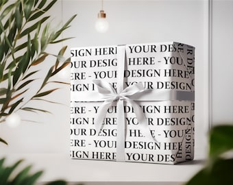 Wrapping Paper Mockup, Smart Gift Wrap Mockup, Wrapping Paper Pages, Wrapped Present Mockup, Wrapped Gift Mockup, Birthday, Christmas