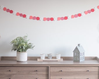 Large Circle Garland/ Circle Felt Garland, Felt Garland, Handmade, Handmade Garland, Blue Garland, Pink Garland, Party, Party Decoration