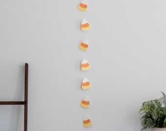 Candy Corn Garland, Holiday Garland, Halloween Garland, Handmade, Handmade Garland, Candy, Halloween, Orange Yellow, White, Vertical Garland