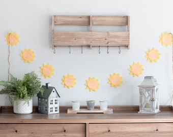 Sunshine Felt Garland, Sun Garland, Summer Felt Garland, Handmade, Felt Garland, Birthday Party Decorations, Yellow, Orange, Birthday Gift