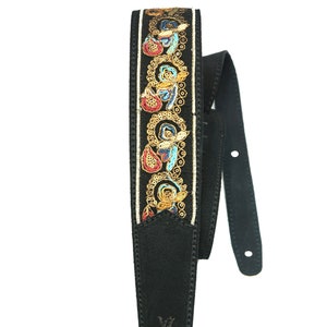 Psychedelic Guitar Strap | Suede Leather Guitar Strap | Guitar Straps | Custom Bass Guitar Strap