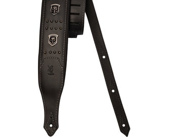 BLACK KNIGHT Leather Guitar & Bass strap