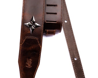 NORTH STAR Guitar Strap | leather guitar strap | padded bass strap | bass guitar strap | custom guitar strap | Guitar Belt