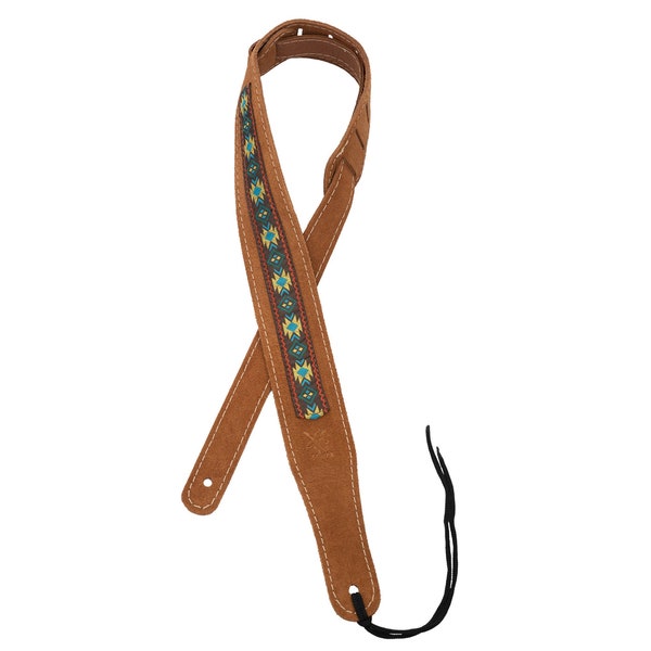 MATCHU PITCHU ukulele strap | Suede leather banjo strap | soft ukulele strap