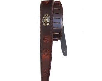 Leather guitar strap | custom guitar strap | bass guitar strap | Padded Guitar strap