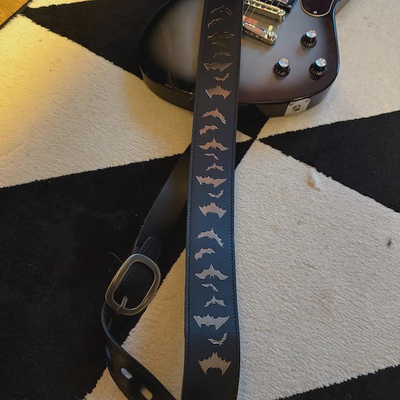 BATMAN Leather Guitar Strap | Handcrafted Italian Leather