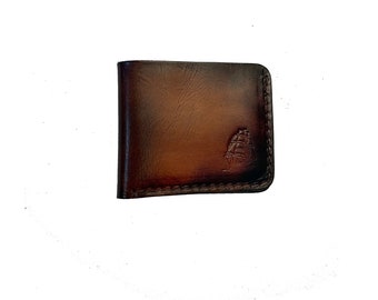 PERSONALIZED Vintage Leather Card holder, RETRO Small Wallet, CREDIT Card Holder