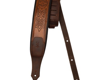 Handmade Leather guitar padded Guitar&Bass Strap