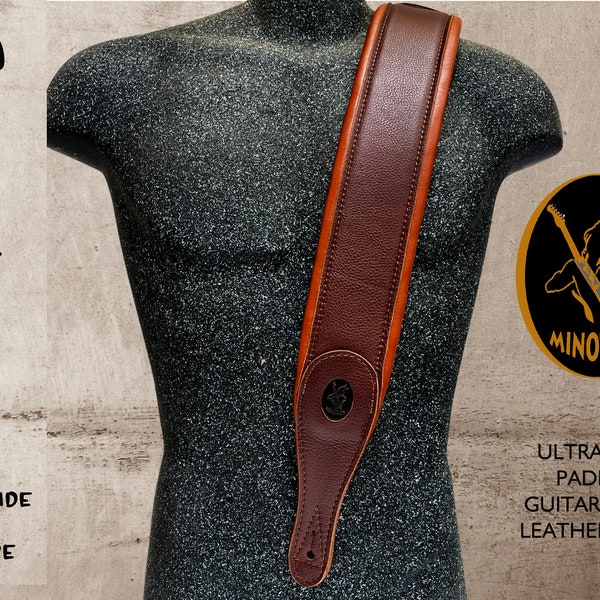 ULTRA SOFT Leather Guitar Strap |Handcrafted Bass Guitar Strap | Padded Guitar Strap