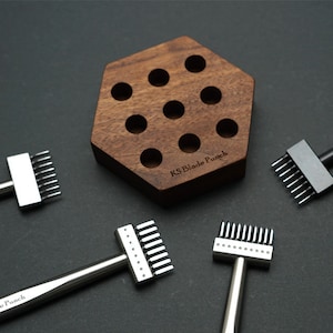 KSBladePunch / Walnut Wooden Hexagonal Tool Rack (12 mm, 9 holes for Irons) / Ksblade