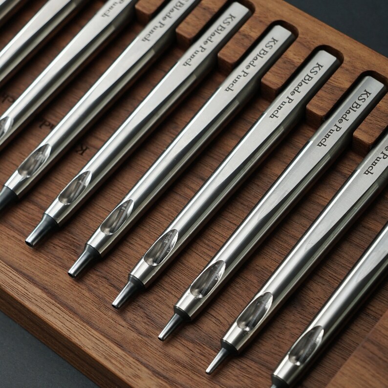 Ksbladepunch / 14 Sets Hole Punch silver Walnut Wooden Etsy