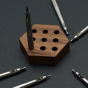 KSBladePunch / Walnut Hexagonal Tool Rack (11 mm, 9 holes for Pro Punch) / Ksblade