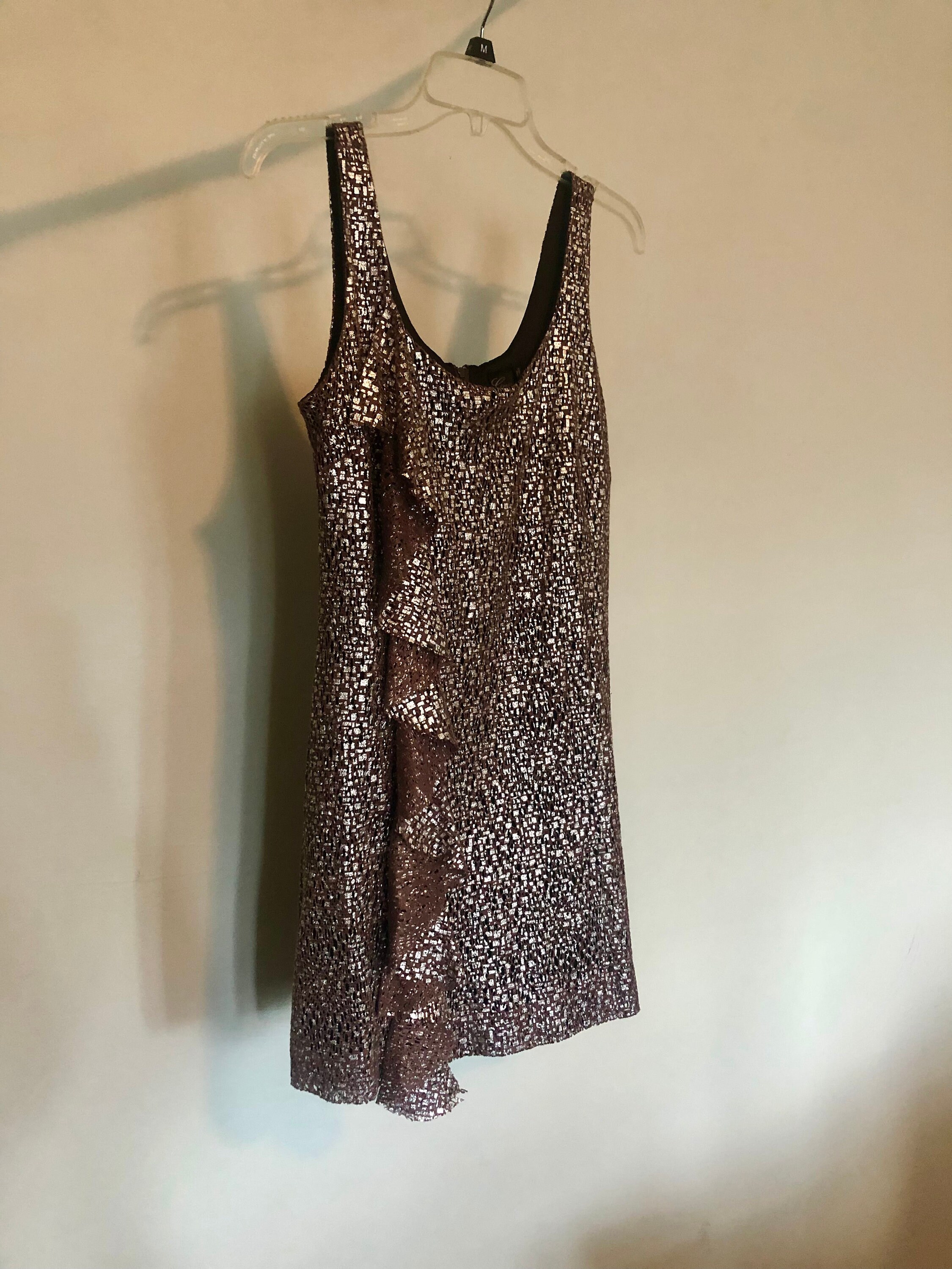 Vintage Guess Silver Sparkly Cocktail Dress Short Has Ruffle - Etsy