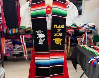 Snoopy Graduation Sash Scarf Stole Class of 2026