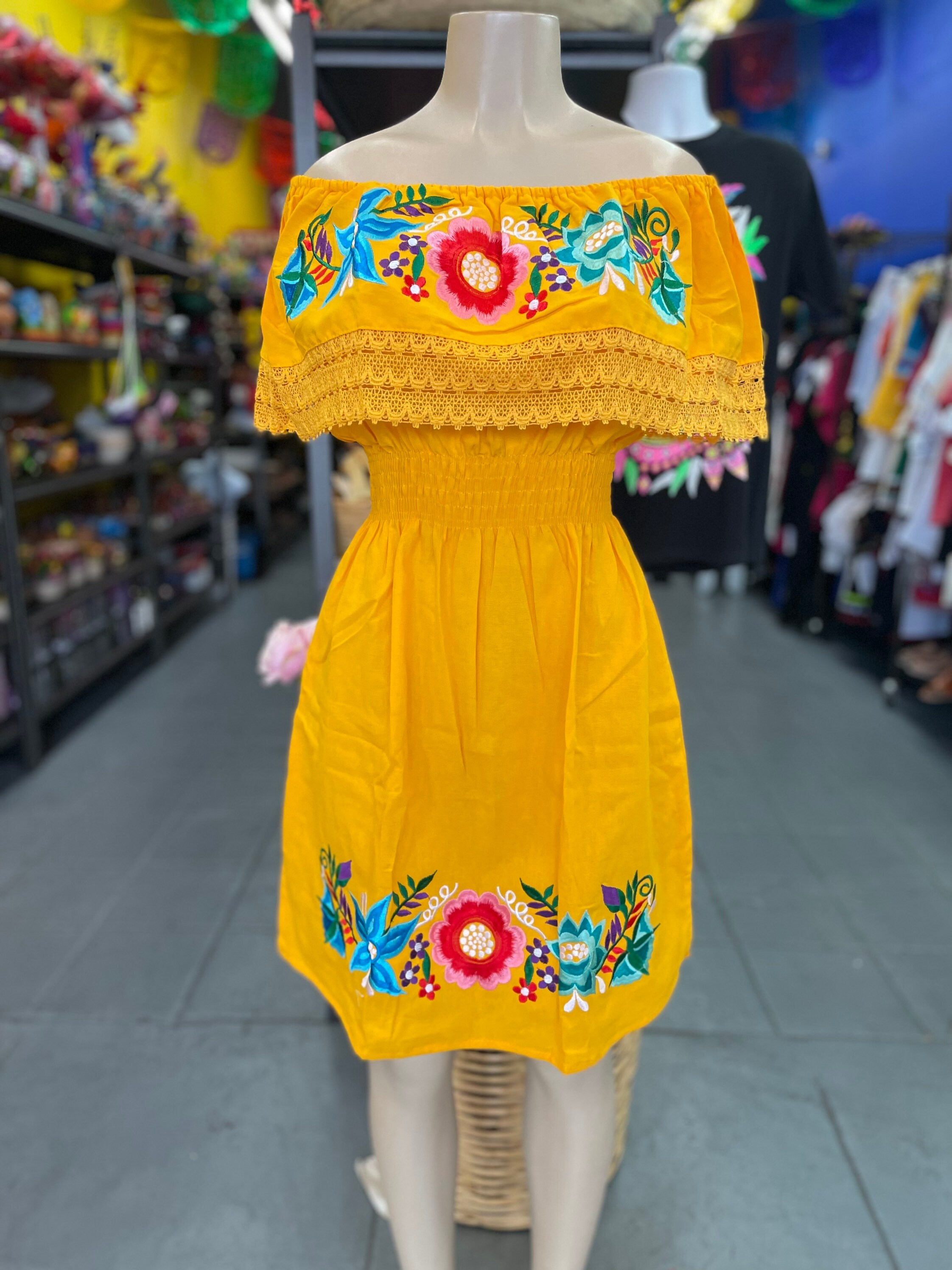 Amazing Yellow Mexican Dress Etsy Singapore