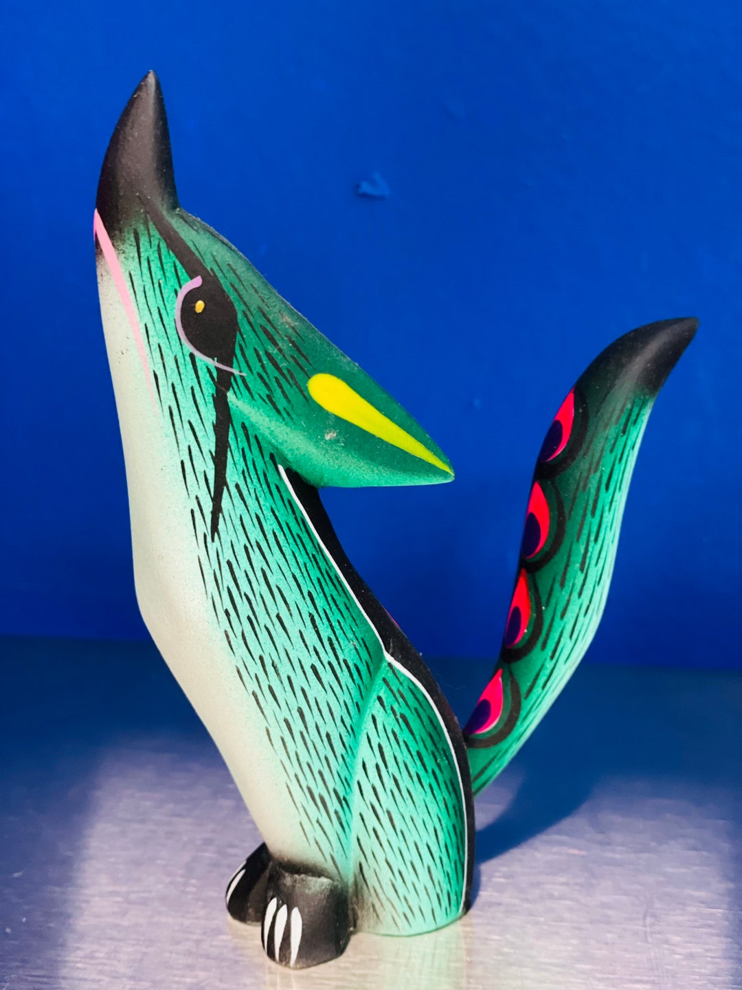 Beautiful Green Wolf Alebrijes - Etsy