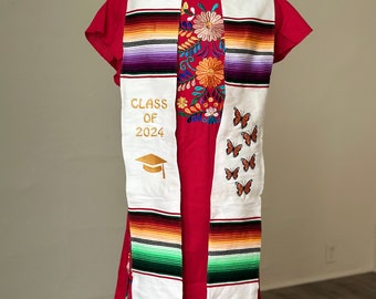 Graduation Sash Scarf Stole Class of 2024 mariposa