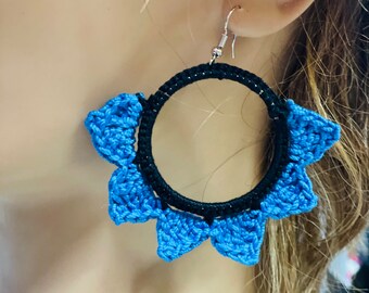 Pendientes de crochet hechos a mano