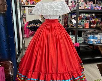 Falda doble vuelo Folklore Mexicana Falda lisa