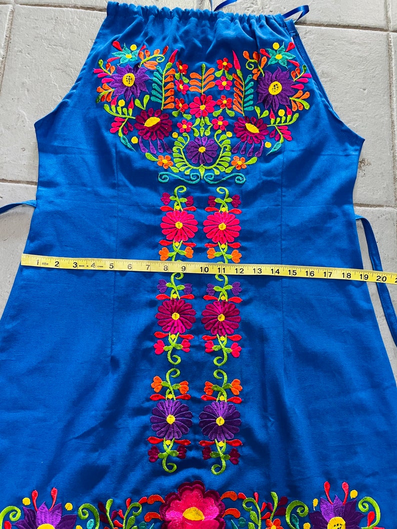 Mexican dress floral embroidery dress