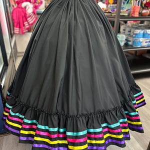 Doble skirt Folklore Mexican Solid  skirt