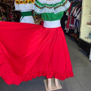 Mexican  Folklore Mexican red Solid  skirt only