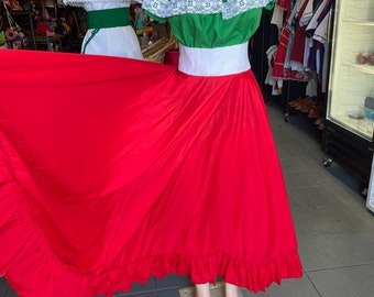 Mexican  Folklore Mexican red Solid  skirt only