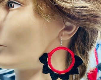 Pendientes de crochet hechos a mano
