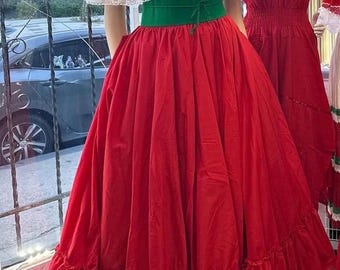 3 piece set Folklore Mexican Solid  skirt ,blouse and faja