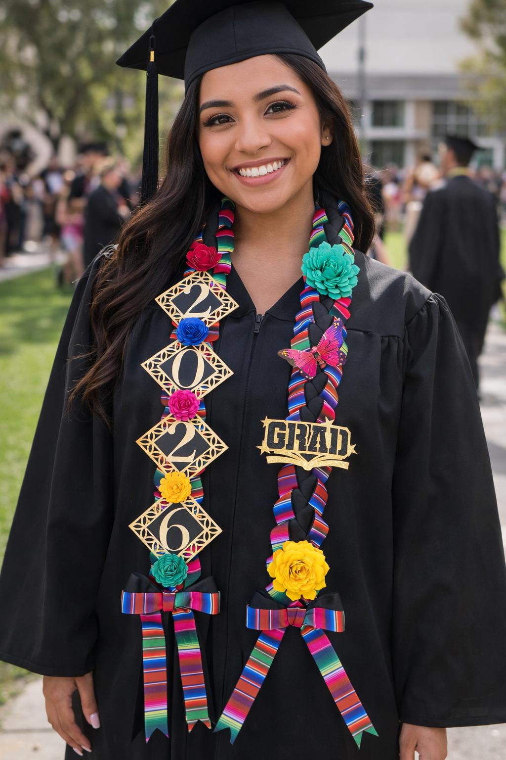green emerald velvet dress Customized Mexican Graduation Stole – Bella Olivia Gifts main image 1