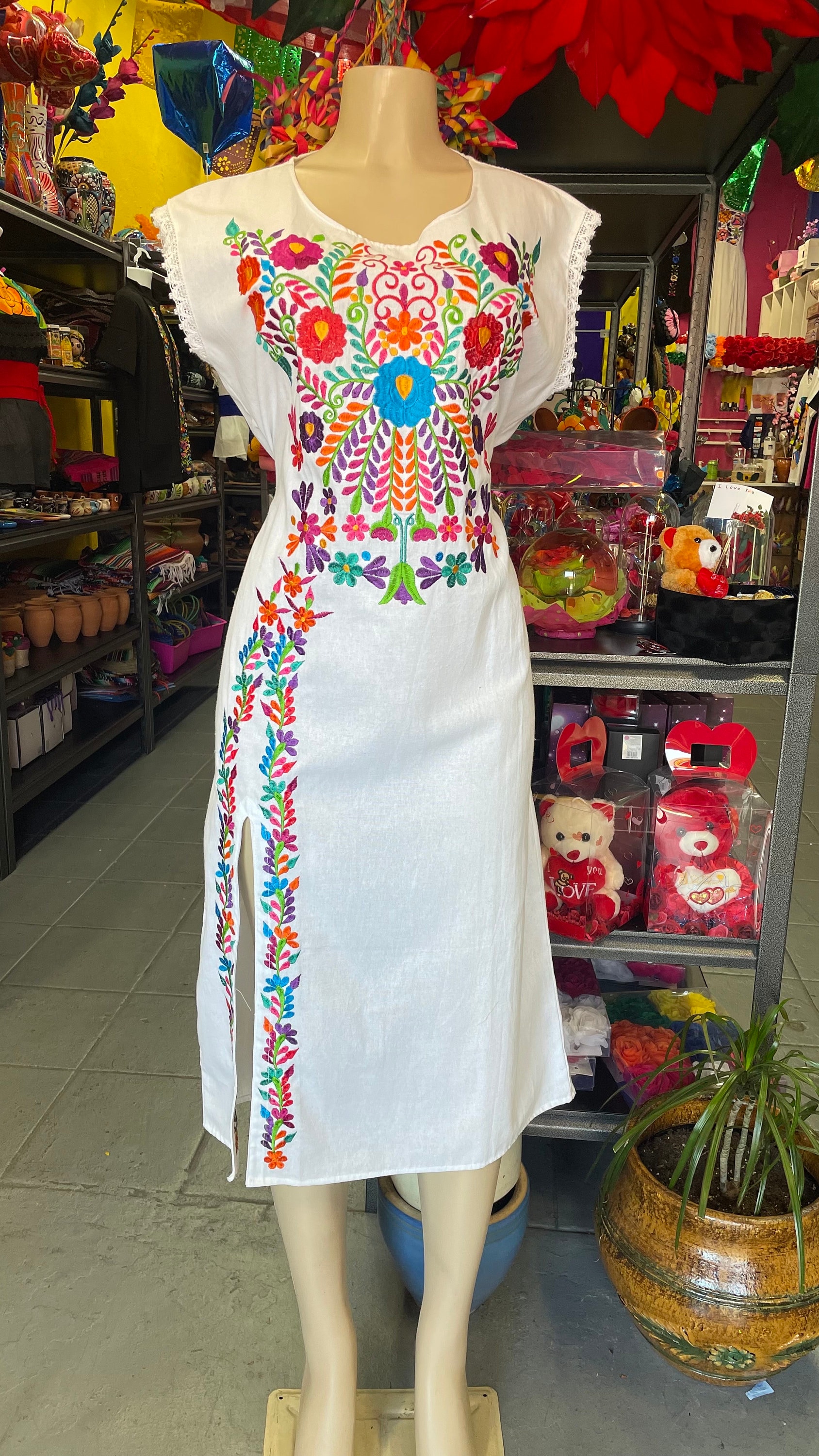 white embroidered bodycon dress Elaine White Embroidery Mini Dress - US 6 main image 1